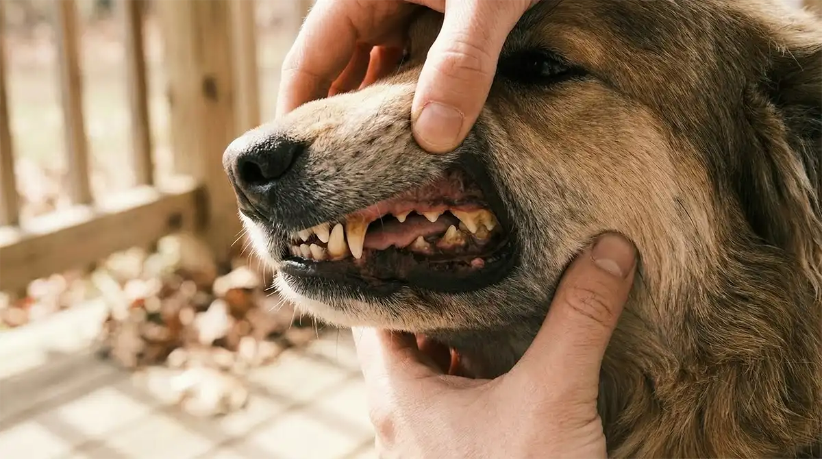 Hund mit Zahnstein
