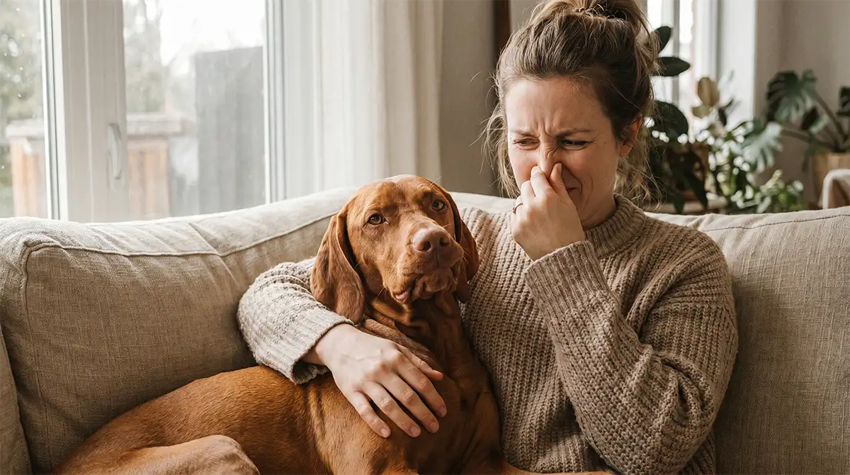 Hund hat stinkende Blähungen