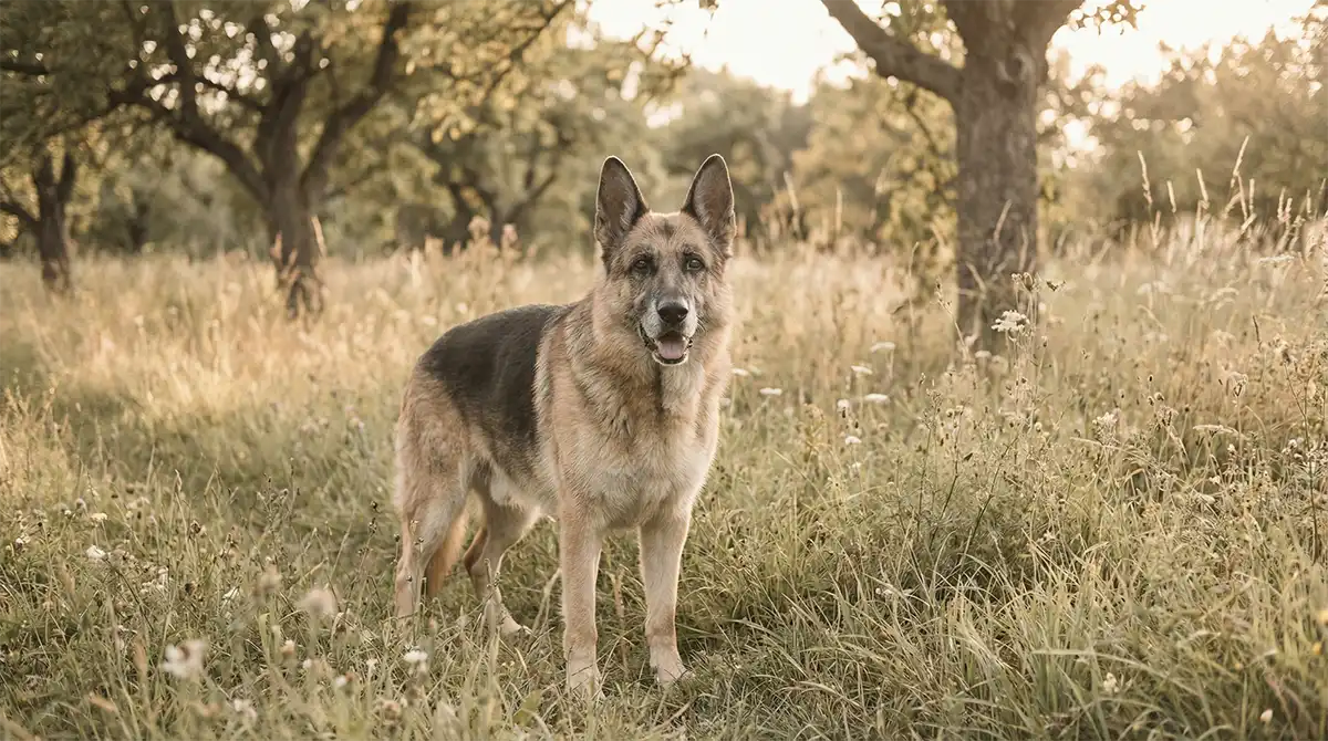Schäferhund mit gesundem Rücken